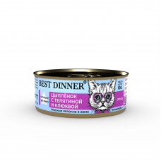 Best Dinner Exclusive Vet Profi Urinary Цыпленок с телятиной и клюквой 100г Консервированный корм для кастрированных котов и стерилизованных кошек