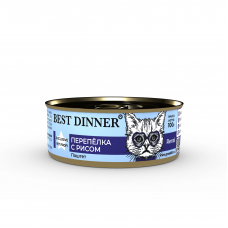 Best Dinner Exclusive Vet Profi Renal Перепелка с рисом 100г Консервированный корм для кошек и котят с 6 месяцев с заболеваниями почек