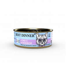 Best Dinner Exclusive Vet Profi Urinary Утка с клюквой 100г Консервированный корм для кастрированных котов и стерилизованных кошек