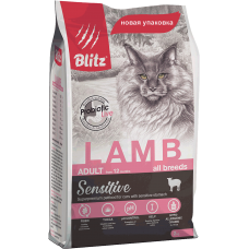 Blitz сухой корм для взрослых кошек «Ягненок» (в ассортименте)