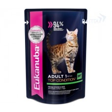 EUK Cat влажный корм для взрослых кошек ДОМАШНЯЯ ПТИЦА  85 г, 24 пауча в упаковке