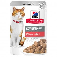 HILL'S SCIENCE PLAN Sterilized для кошек с лососем.,85гр,пауч