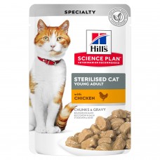 HILL'S SCIENCE PLAN Sterilised для кошек с курицей 85гр пауч