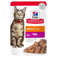 Hill's Science Plan для взрослых кошек, с говядиной,85гр пауч