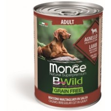 Monge Dog BWild Grain Free консервы из ягненка с тыквой и кабачками для собак всех пород 400г