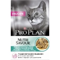 Pro Plan Delicate для кошек корм с чувст-ым пищ-ем океаническая рыба в соусе 85гр
