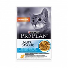 Pro Plan корм для кошек с чувствит-ой кожей треска в соусе пауч 85г