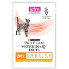 Purina Pro Plan Veterinary Diets OM влажный корм для кошек диета при ожирении курица 85г 