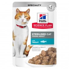 HILL'S SCIENCE PLAN Sterilised для кошек,с форелью 85гр,пауч