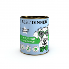 Best Dinner Exclusive Vet Profi Hypoallergenic С индейкой и кроликом 340г Влажный консервированный корм для профилактики пищевой аллергии у взрослых собак и щенков с 6 месяцев