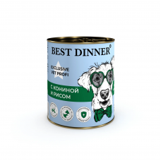 Best Dinner Exclusive Vet Profi Hypoallergenic С кониной и рисом 340г Влажный консервированный корм для профилактики пищевой аллергии у взрослых собак и щенков