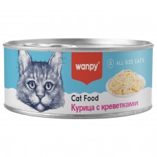 Wanpy Cat Консервы для кошек "Курица с креветками" 95 г